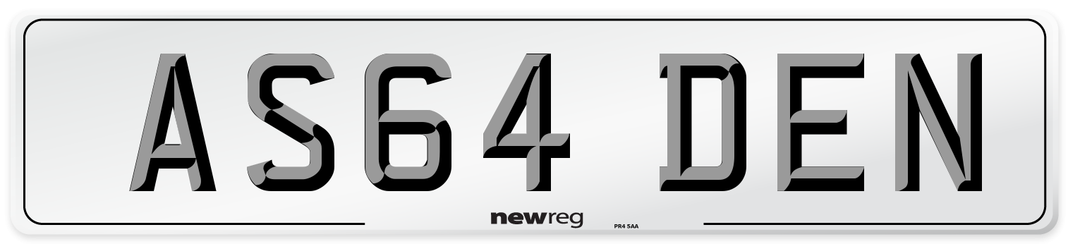 AS64 DEN Number Plate from New Reg